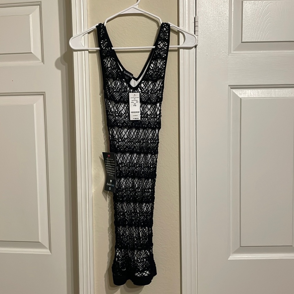 Brand New With Tags attached Lace Stripe Tank Dress size Small by Bebe.